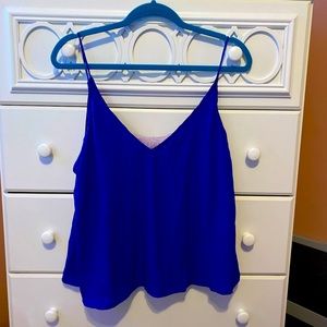 Free People Beautiful Blue Blouse With Pink Lace